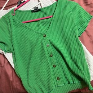Green crop top